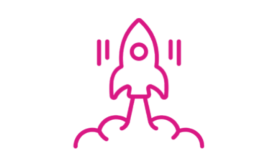 Showcase your products Man with rocket