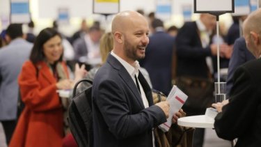 male networking at the event