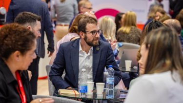 male networking at the event